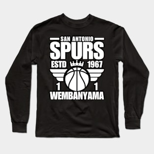 San Antonio Spurs Wembanyama 1 Basketball Retro Long Sleeve T-Shirt